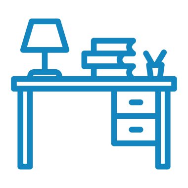 Masa lambası ikonu. Beyaz arkaplanda izole edilmiş web tasarımı için ofis mobilyası vektör sembolü