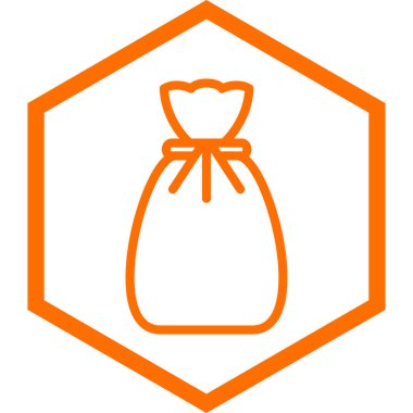 çanta simgesi, vektör çizim. Düz tasarım stili