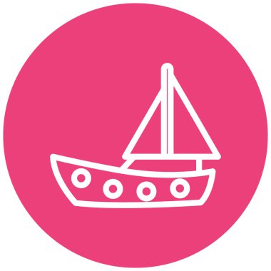 Gemi. Web simgesi basit illüstrasyon