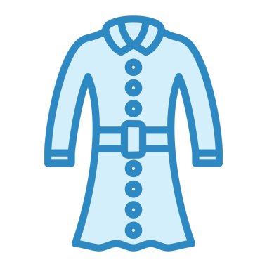 Bayan Paltosu. Web simgesi basit illüstrasyon