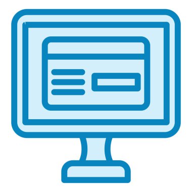 bilgisayar monitörü ikon vektör illüstrasyonu