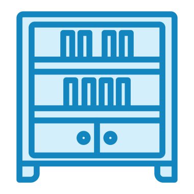  Kitap rafı. Web simgesi basit tasarım 