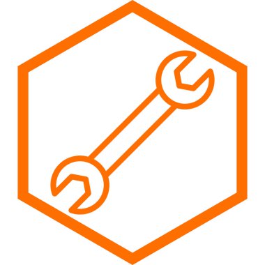 İngiliz anahtarı ve tornavida. Web simgesi