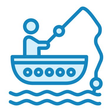 balıkçılık simgesi vektör illüstrasyonu