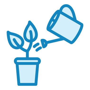 Bitki ikonunun sulanması. vektör illüstrasyonu