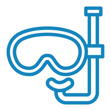 Dalış maskesi ikon vektörü. Yüzme havuzu işareti. izole edilmiş sınır sembolü çizimi