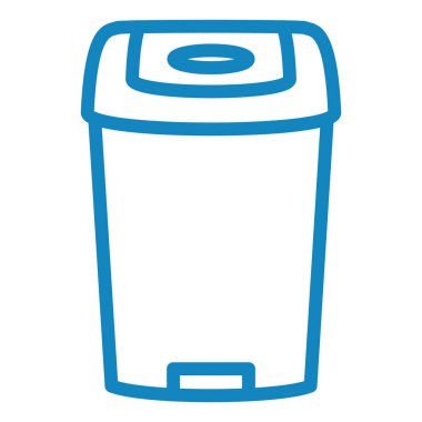 Çöp kutusu simgesi vektörü. Çöp kutusu tabelası. izole edilmiş sınır sembolü çizimi