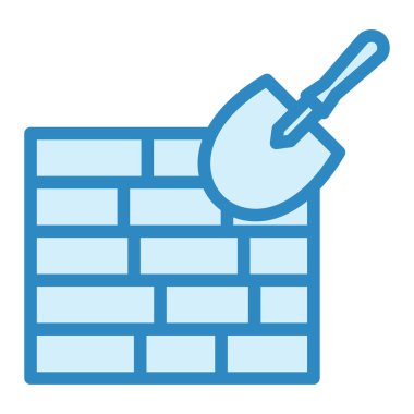 Mala ve duvar. Web simgesi basit illüstrasyon