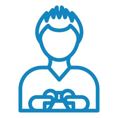 Adam oyun oynuyor. Web simgesi basit illüstrasyon