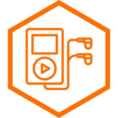 müzik çalar simgesi, basit tasarım vektör çizimi