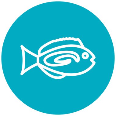 Balık. Web simgesi basit illüstrasyon