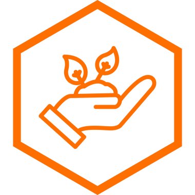 Eko-el ikonu. vektör illüstrasyonu