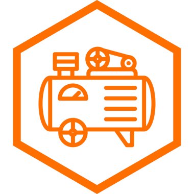 Beyaz arka planda ateş ikonu olan turuncu çizgili araba. vektör illüstrasyonu