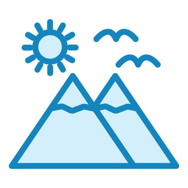 Dağlar. Web simgesi basit illüstrasyon 