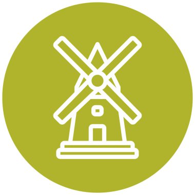 Yel değirmeni ikonu vektör illüstrasyonu