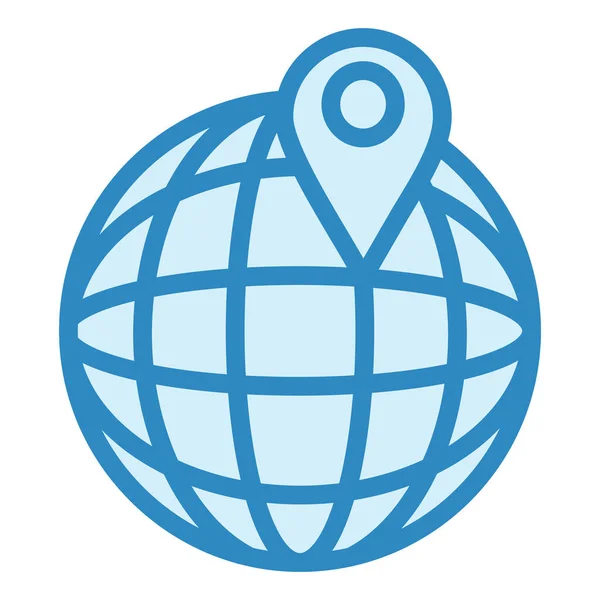 Globe Locatie Pictogram Vectorillustratie — Stockvector