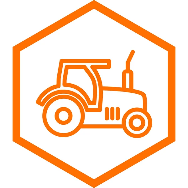 Tractor Icon Flat Style Isolated White Background Vector Illustration — 스톡 벡터