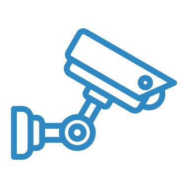Güvenlik kamerası simgesi. Web için CCTV izleme vektör simgelerinin basit bir çizimi