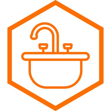 Küvet. Web simgesi basit tasarım