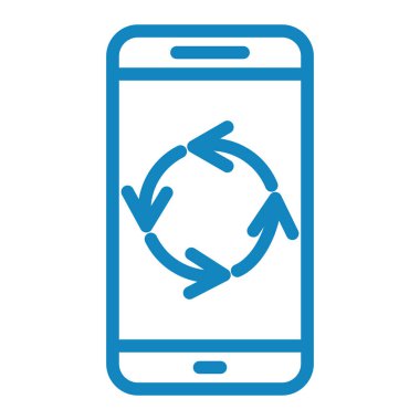 cep telefonu ve ok simgesi. vektör illüstrasyonu