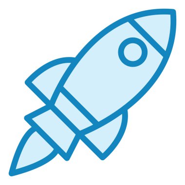 Roket. Web simgesi basit illüstrasyon