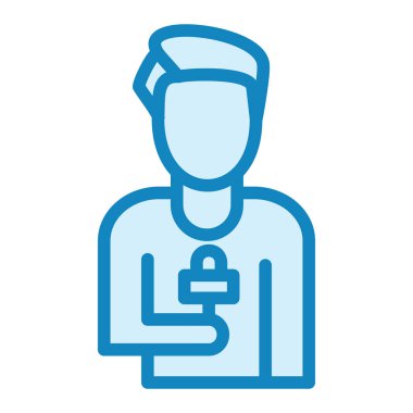 Muhabir. Web simgesi basit illüstrasyon