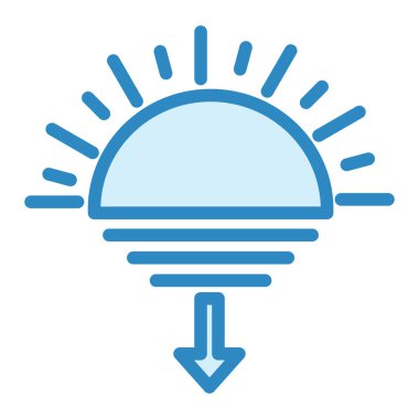 Gün batımı. Web simgesi basit illüstrasyon