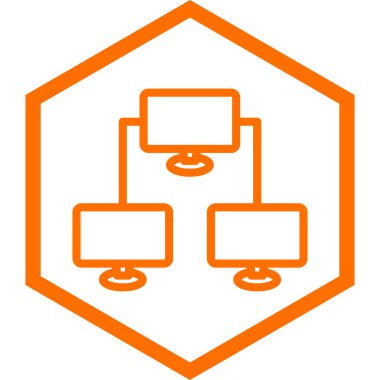 Bilgisayar ağı simgesinin vektör illüstrasyonu