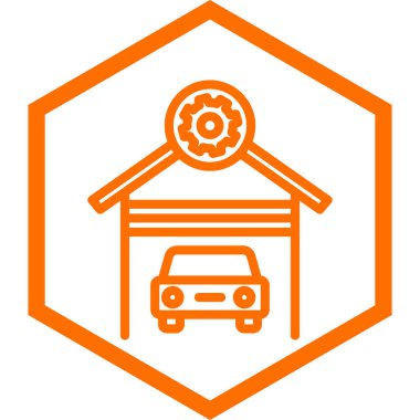 araba garajı simgesi modada izole edilmiş arkaplan