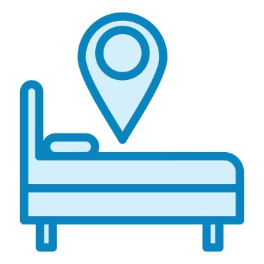 Otel Konumu ikon vektör illüstrasyonu 
