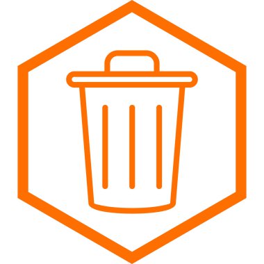 Çöp kutusu simgesi, vektör illüstrasyonu