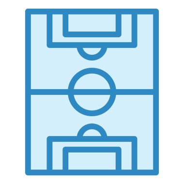 Futbol sahası. Web simgesi basit illüstrasyon