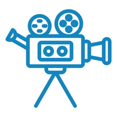 Film kamerası ikon vektörü. Sinema videosu işareti. izole edilmiş sembol çizimi