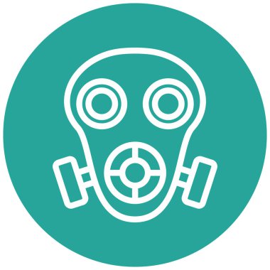 gaz maskesi simgesi, vektör çizim