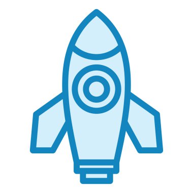 Roket. Web simgesi basit illüstrasyon 