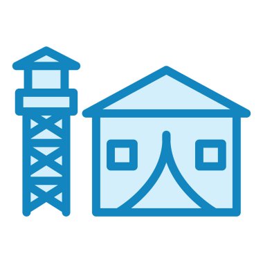 Askeri Üs. Web simgesi basit illüstrasyon 