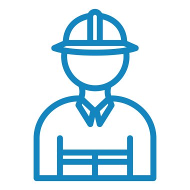 İşçi. Web simgesi basit illüstrasyon