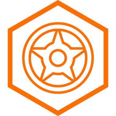 Turuncu Güneş simgesi beyaz arka plan üzerinde izole. Vektör İllüstrasyonu