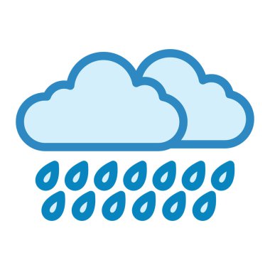 Şiddetli Yağmur simgesi vektör çizimi tasarımı