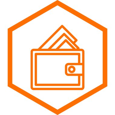 Cüzdan. Web simgesi basit illüstrasyon