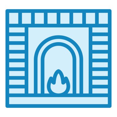 Şömine. Web simgesi basit illüstrasyon 