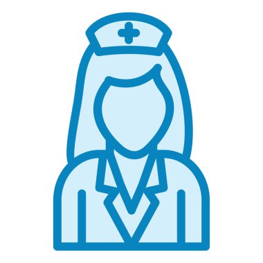 Hemşire hanım. Web simgesi basit illüstrasyon