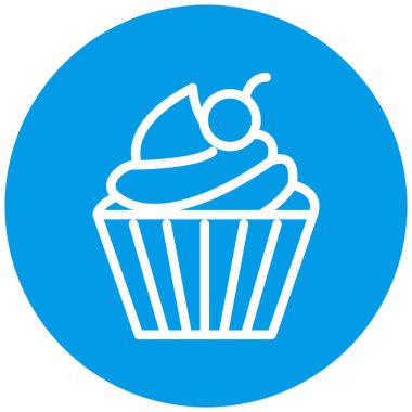 cupcake simgesi, vektör illüstrasyonu