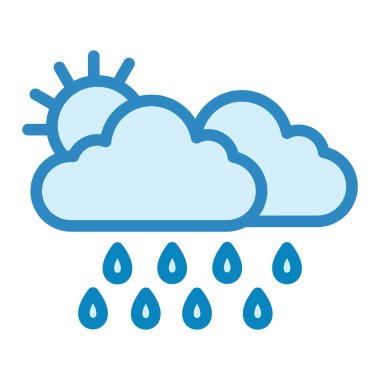  Yağmurlu bir gün. hava tahmini ikon vektör illüstrasyon tasarımı