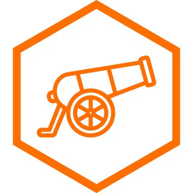 Askeri top ikonu. vektör illüstrasyonu