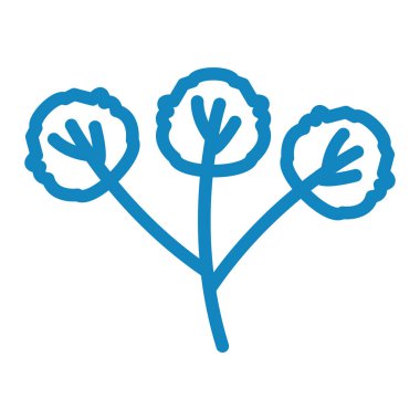 Yeşil ve beyaz ağaç simgesinin vektör illüstrasyonu