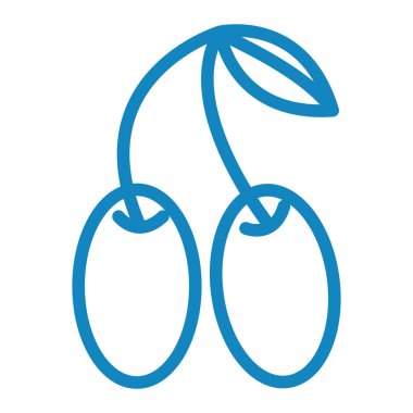 kiraz meyvesi ikonu vektör illüstrasyon tasarımı