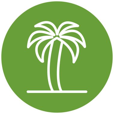 Moda Biçimli Palmiye Ağacı Simgesi İzole Arkaplan