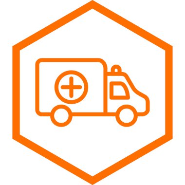 Ambulans vektör satırı simgesi