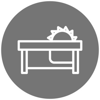 Dairesel testere simgesi, basit tasarım vektör çizimi